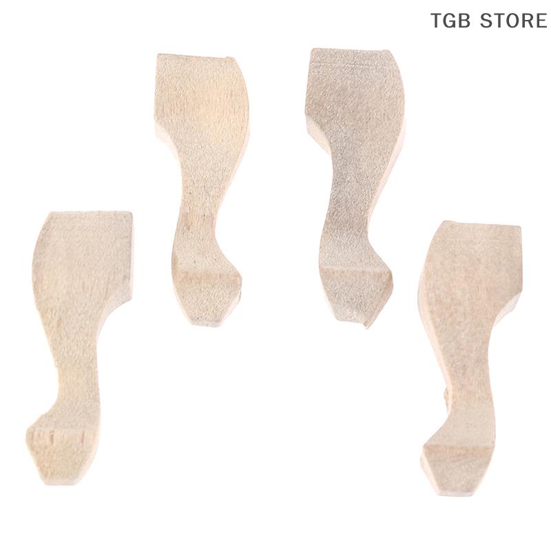 4 шт./комплект Дерево 1/12 Чайный столик Шкаф Ножка дивана DIY Кукольный домик Миниатюрный Аксессуар для изготовления Игрушки