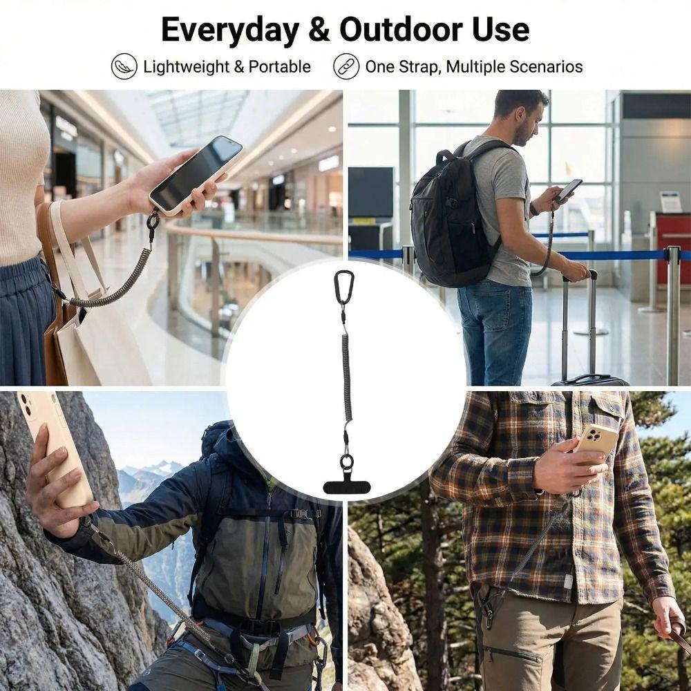 Portable Anti-lost Phone Lanyard Tangle-Free Flexible Phone Ropes Adjustable Anti-Theft Wrist Band Outdoor