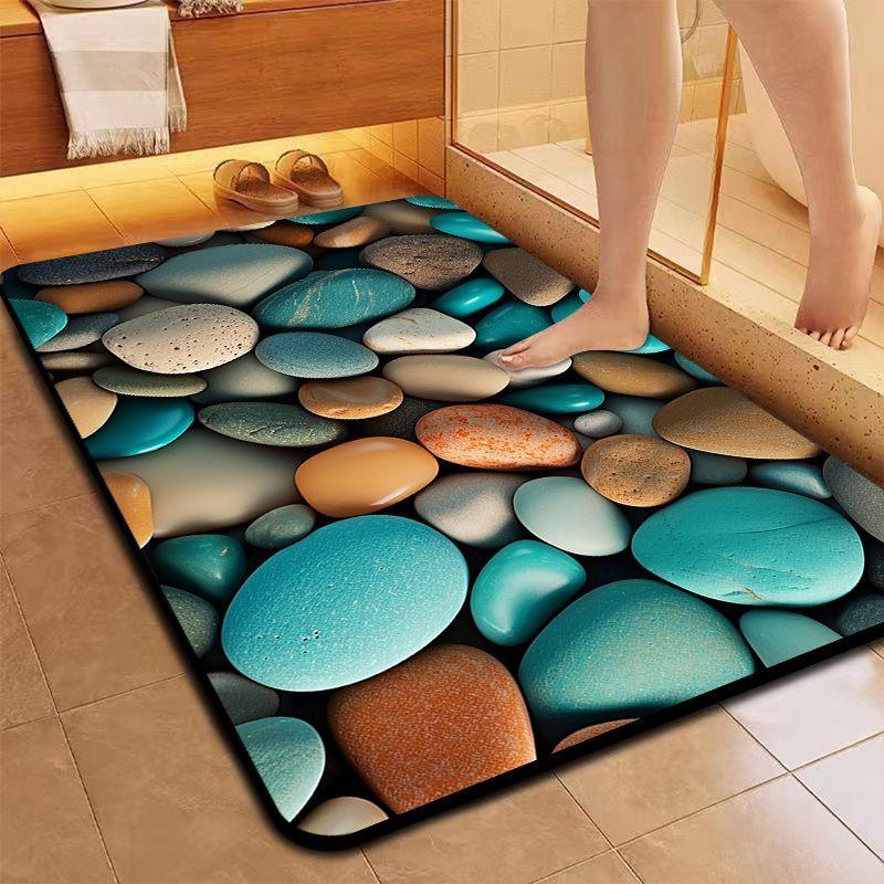 Soft Mud Diatom Floor Bathroom Mat Quickdrying Waterabsorbing Bathroom Nonslip Mat Restroom Toilet Foot Mat