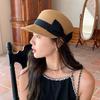French Bow Straw Cap Summer Equestrian Hat Retro Woven Straw Cap  Ladies/Girls