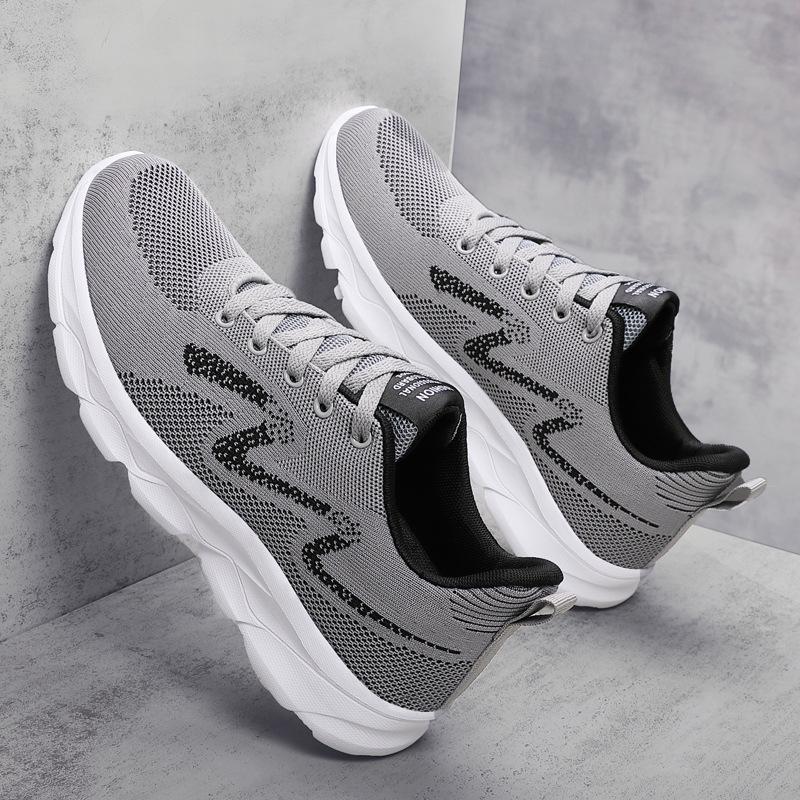 Men's Shoes Spring and Autumn Mesh Breathable Sports Shoes Men's Lightweight Soft-soled Running Casual Travel Shoes