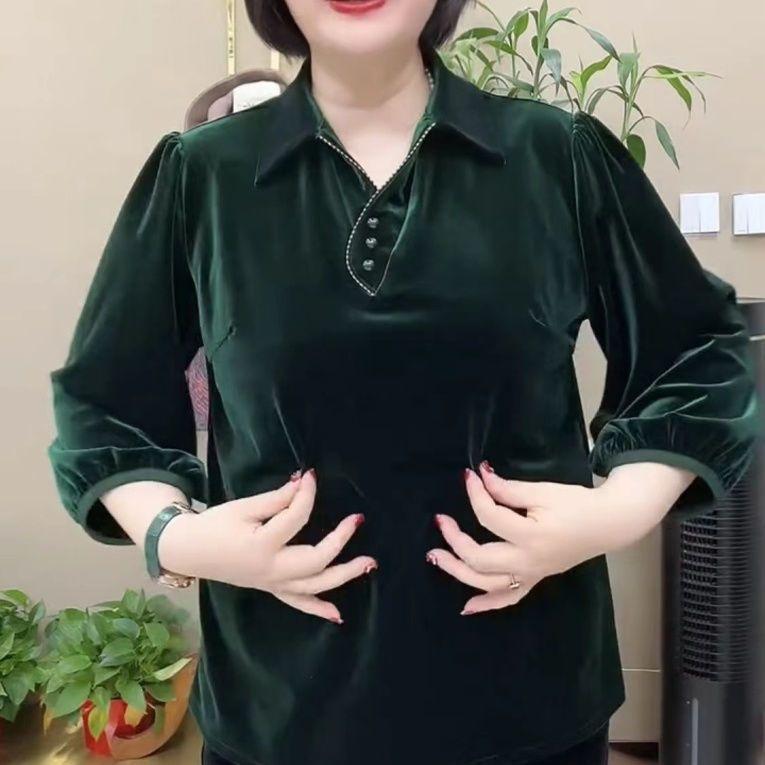 Осенняя женская бархатная блузка большого размера, свободный мягкий пуловер с длинным рукавом