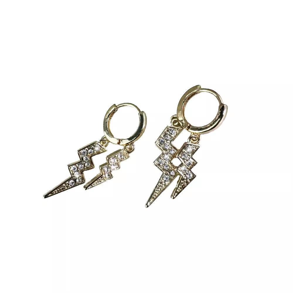 Серьги-молнии с полным бриллиантовым покрытием, женский нишевый дизайн, модные, в стиле хип-хоп, крутые, с характером, хулиганские, красивые, серьги-кольца