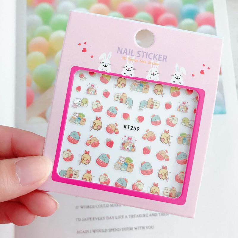 Милые наклейки для дизайна ногтей в японском и корейском стиле для девочек: Самоклеящиеся наклейки для татуировок своими руками