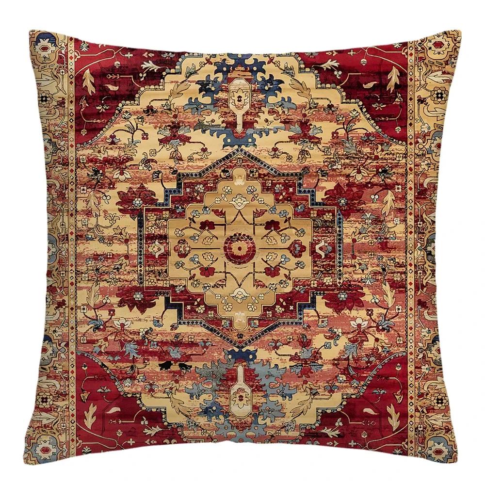 Moroccan Ethnic Cushion Cover, Short Plush Pillowcase 40x40 45x45 50x50 60x60, Sofa Decorative Cushion Cover, Home Decoration