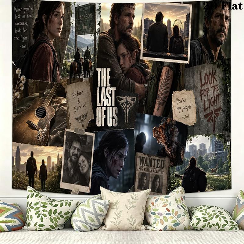 The Last Of Us Wall Tapestry Aesthetic Wall Hanging Printed Fabric Blanket Decorative Tapestries for Bedroom Living Room Home Decor