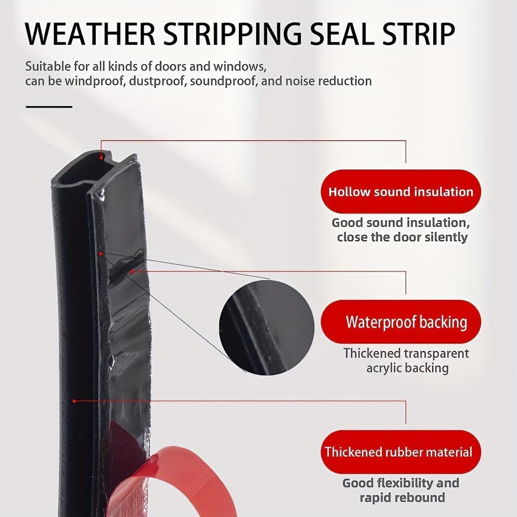 6 метров высококачественной резиновой ленты для дверей и окон, герметизация и интеграция двойного эффекта предотвращения столкновений