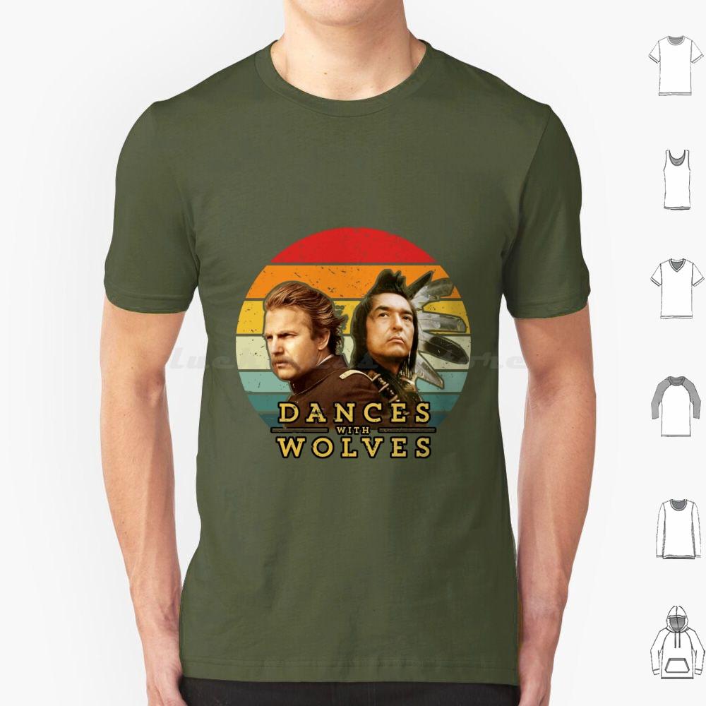 Dances With Wolves T Shirt Big Size 100 Cotton Dances With Wolves Man Movie Animals Nature Dances Moon Music Retro Western