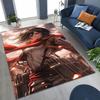 Anime Attack On Titan Eren Mikasa Cartoon Rug for Bedroom Living Room Sofa Home Doormat Decor,Kids Play Non-slip Floor Mat Gift