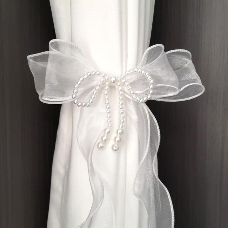 INS Подхваты для штор с бантом Оконные шторы Веревка для связывания Белые ремни для оконных штор Украшения для сумок Декор для штор Аксессуары