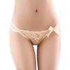 WHITE FANG Floral Lace Sexy Lingerie for TT40 See-Through Panties, Women, (06 Beige)