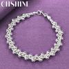 CHSHINE Fine 925 Sterling Silver Geometry Bracelet for Women Wedding Bead Chain Fashion Jewelry