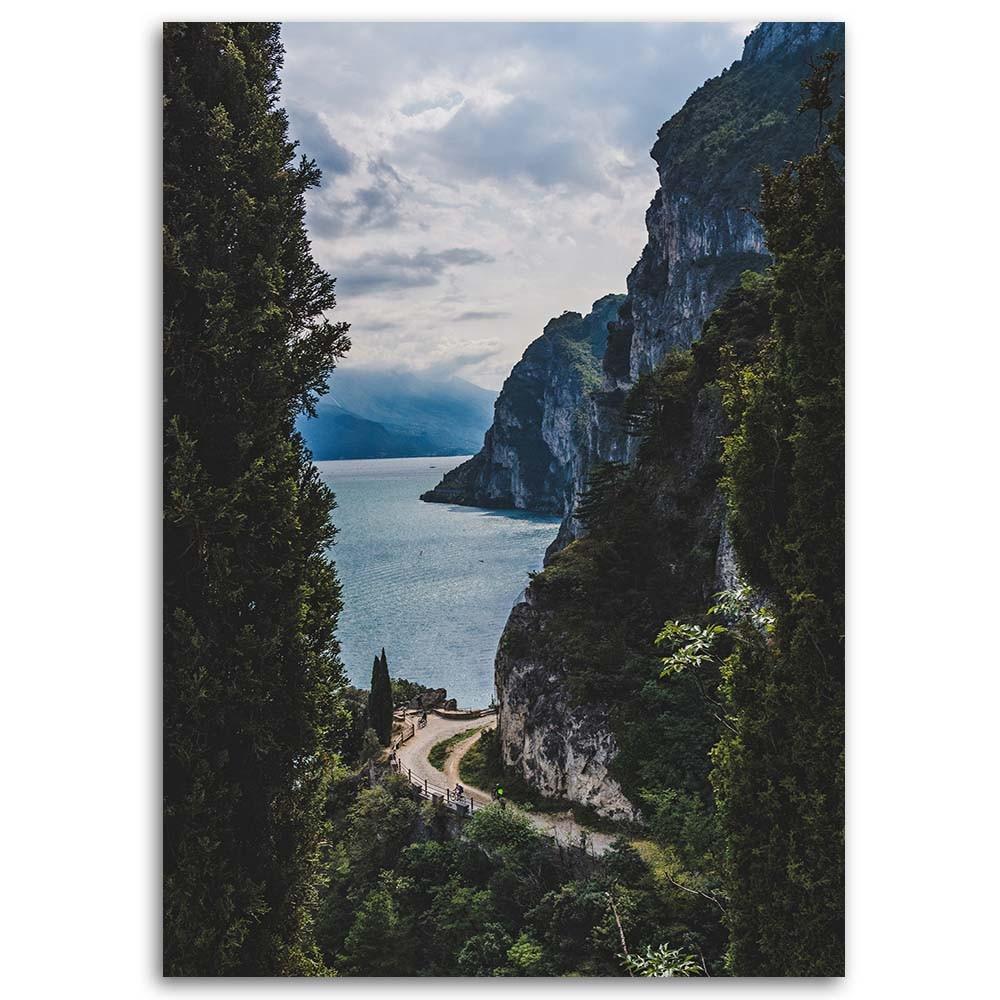 Canvas print, Lake rocks nature trees