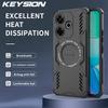 KEYSION Полый чехол для отвода тепла для Redmi 13 Силикон+ПК Магнитное охлаждение Ударопрочная задняя крышка для телефона для Xiaomi POCO M6 4G