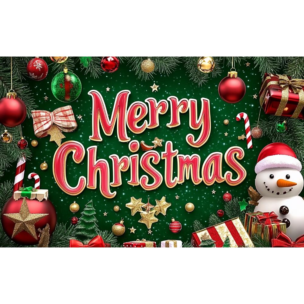 Зеленый Красный Веселый Рождественский Фон Санта Снеговик Большой Баннер Уличные Украшения Для Дома И Сада Для Рождественской Вечеринки Новогодние Декорации