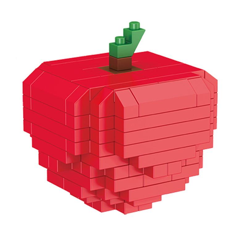 DIY фрукты мини-строительные блоки яблоко банан вишня 3D модель украшения дома детские развивающие игрушки в сборе подарки для мальчиков и девочек