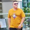Новая мужская футболка с короткими рукавами Extra Fat очень большого размера Plus Fat Extra большого размера Футболка из высококачественного хлопка с трехмерным принтом Super Fat