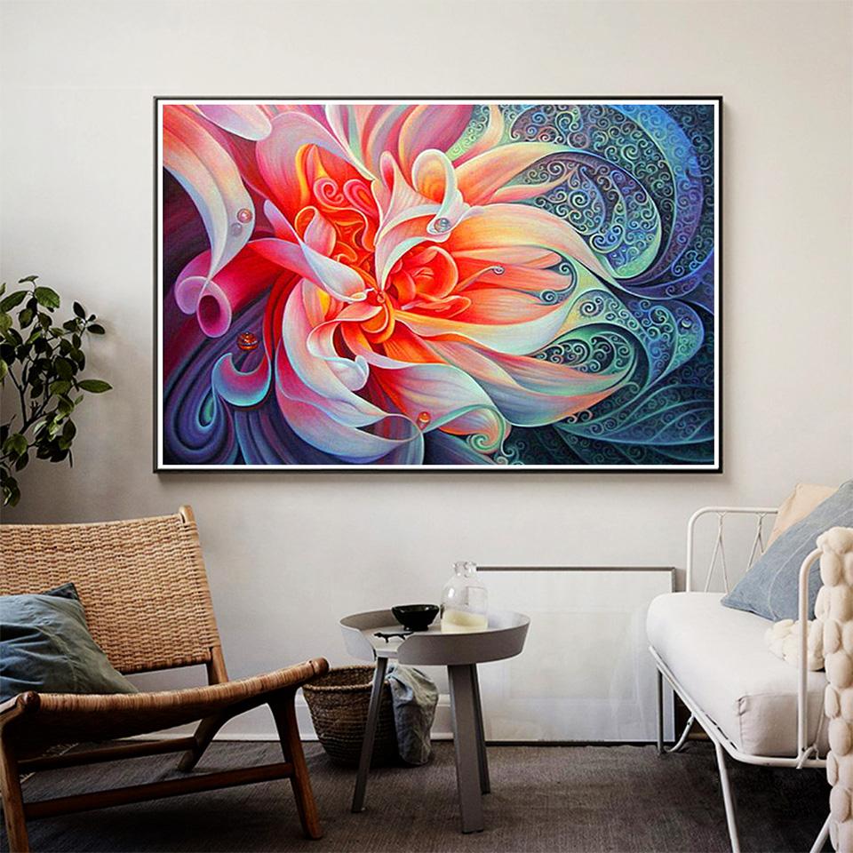 5D DIY Diamond Painting Flower Rhinestone Home Decoration Art Picture Full Diamond Diamond Embroidery Handmade Mosaic Gift Kit