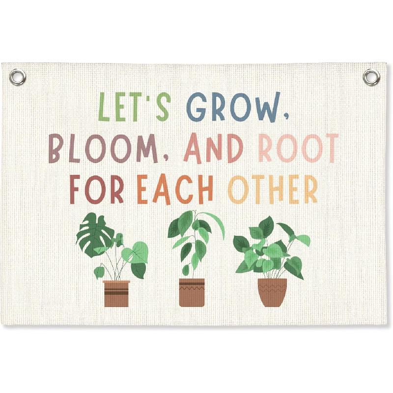 Винтажный Декор Стены Классной Комнаты, Вывеска Добро Пожаловать, Ретро Баннер-Флажок на Холсте для Игровой Комнаты, Детской Комнаты, Нейтральное Настенное Искусство для Комнаты Малыша, Мальчиков