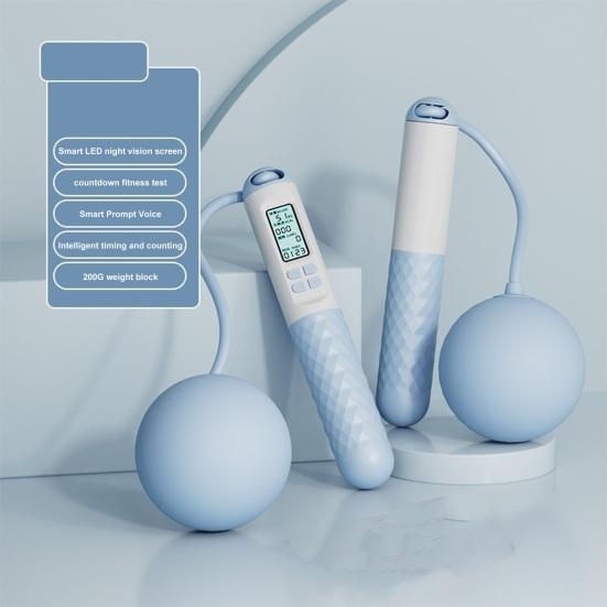 Skipping Rope with Counter Cordless Weighted Jump Rope with Ball Adjustable Length Fitness Smart Skipping Rope Exercise Equipment