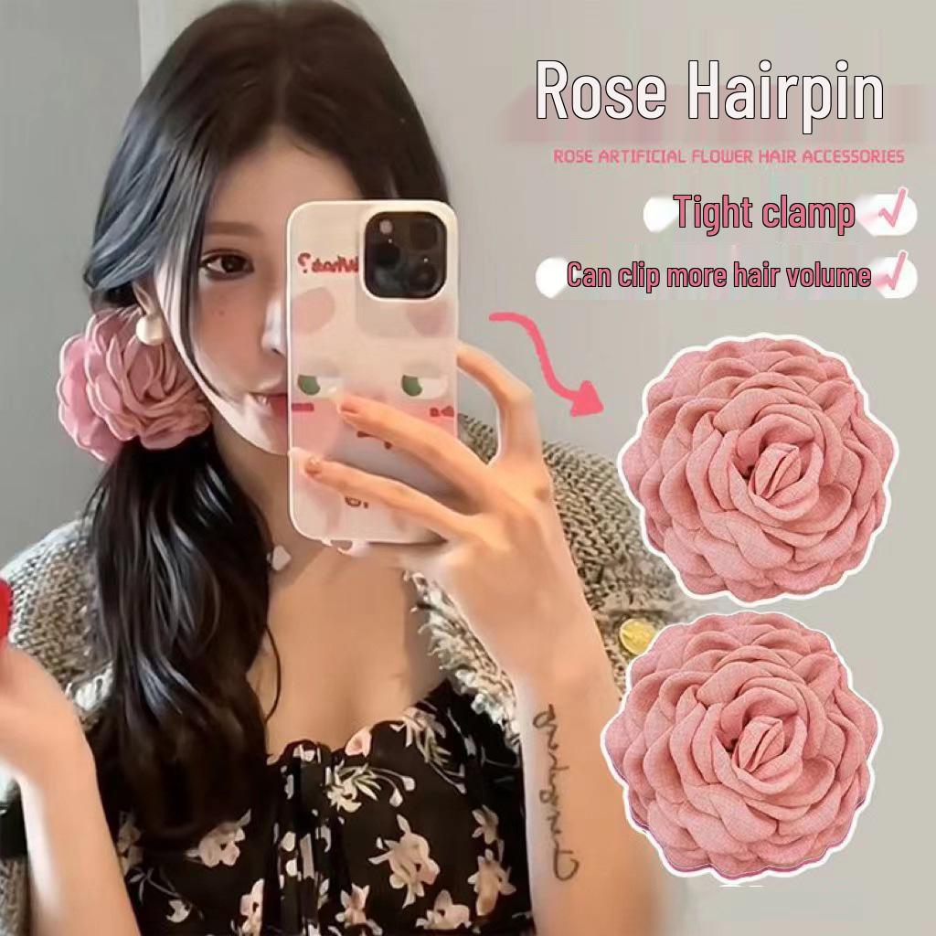 Зажим для волос Caro Floral Fabric Rose - Аксессуар для пучка в европейском и американском стиле