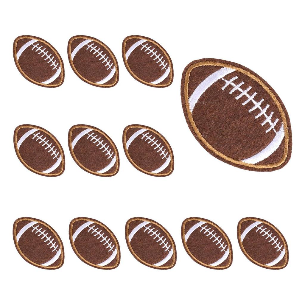 12 Pcs/Set Embroidered Patches Football Patches Iron On/Sew On Appliques Craft Supplies for Clothing Repair