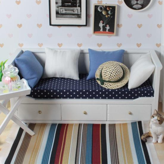 Диван для кукольного домика, имитация DIY, украшение, деревянный диван для кукольного домика, модель игрушки для сцены в гостиной