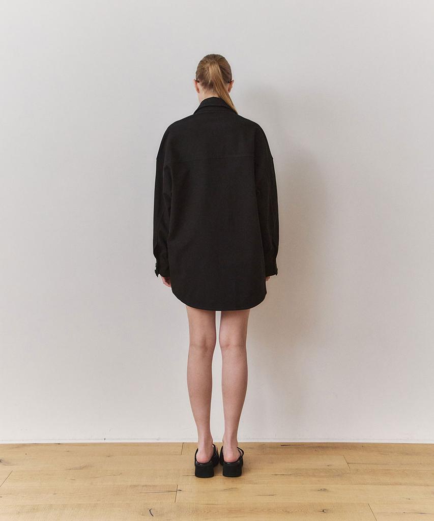 Une [Set-Up] Everyday Cotton Pocket Shirt & Logo Shorts_Black