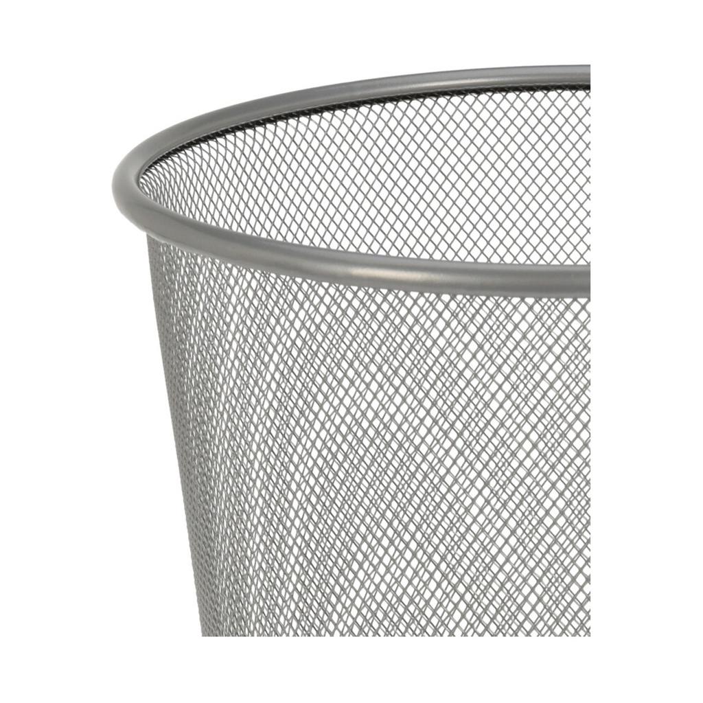 Metalowy Kosz Na Śmieci Srebrny 28 Cm