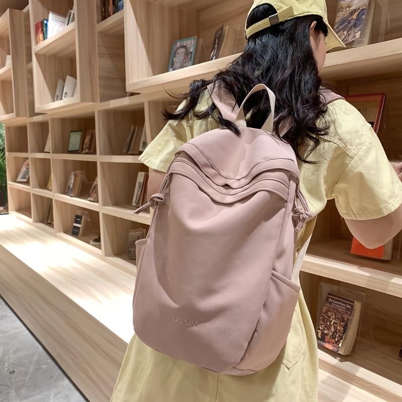 Женский рюкзак Студенческий однотонный школьный рюкзак