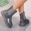 Designer Shoes for Women New High Quality Silver Women's Boots Waterproof Non-slip Thick Sole Chelsea Boots Botas De Mujer