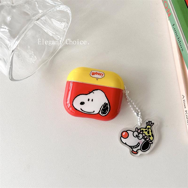 Cartoon color matching Snoopy for AirPods 1 generation protective case second generation 1 generation pro1 apple bluetooth headset case