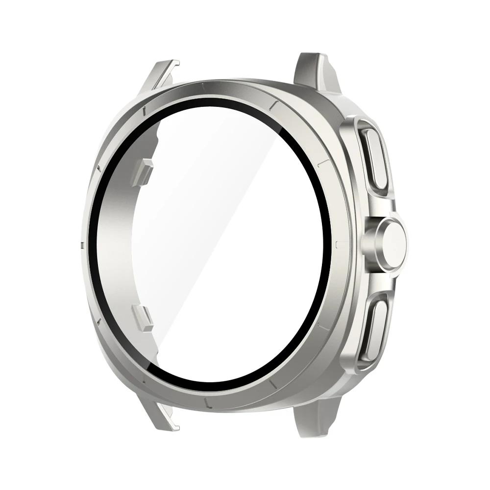 Стекло+чехол для Samsung Galaxy Watch 7 44/40 мм, [превращается в Ultra 47 мм обновление] Универсальный защитный чехол-бампер