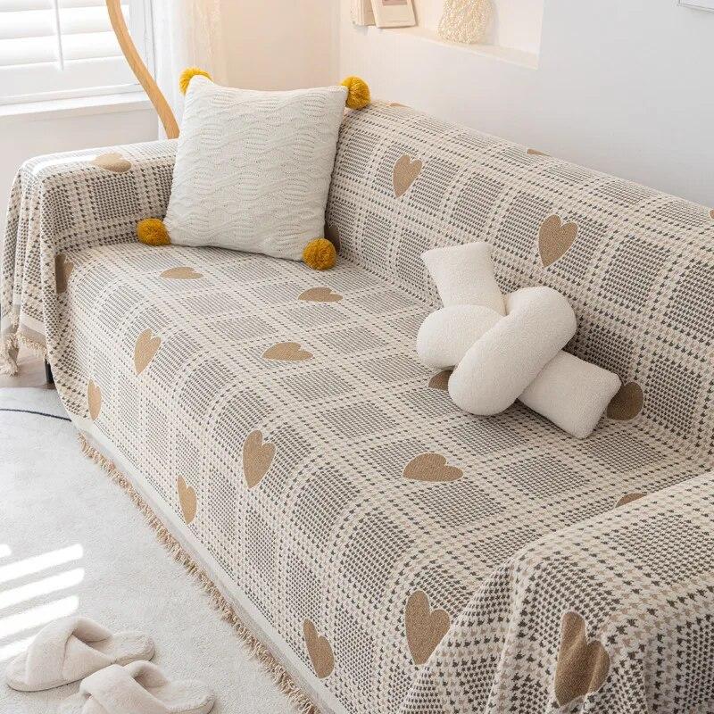 Ткань для чехла для дивана, высокая плотность, приятная для кожи, удобное мягкое многоцелевое одеяло кремового цвета, мягкий цветной тон, дышащая
