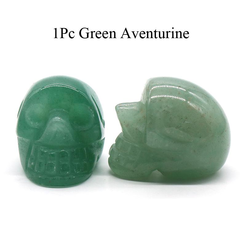 1Pc Natural Stone Carved Skull Natural Crystal Crafts Ornaments Halloween Ghost Festival Decorations Jewelry Furnishings Supplies Gifts 25x20x18 Mm