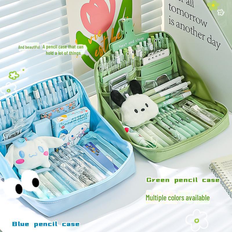 12-слойный пенал большой вместимости с изображением панды для девочек и мальчиков начальной и средней школы — ценный органайзер для канцелярских принадлежностей