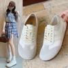 Ретро сетчатые женские 2025 лето новые на плоской подошве на шнуровке кожаные повседневные кроссовки