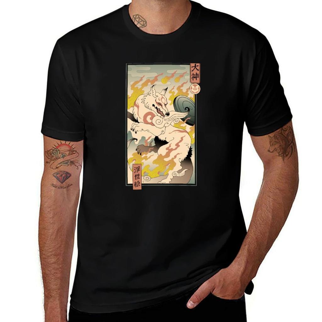 Okami Ukiyoe Tshirt Plus Size Summer Casual Tshirt