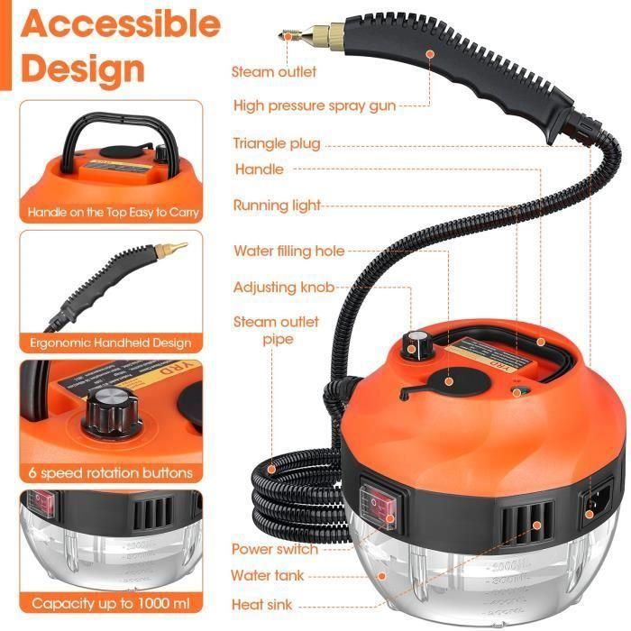 Portable steam cleaner - Keeper - Brillsten - 2500 W - 1350 ml - 3 brush heads