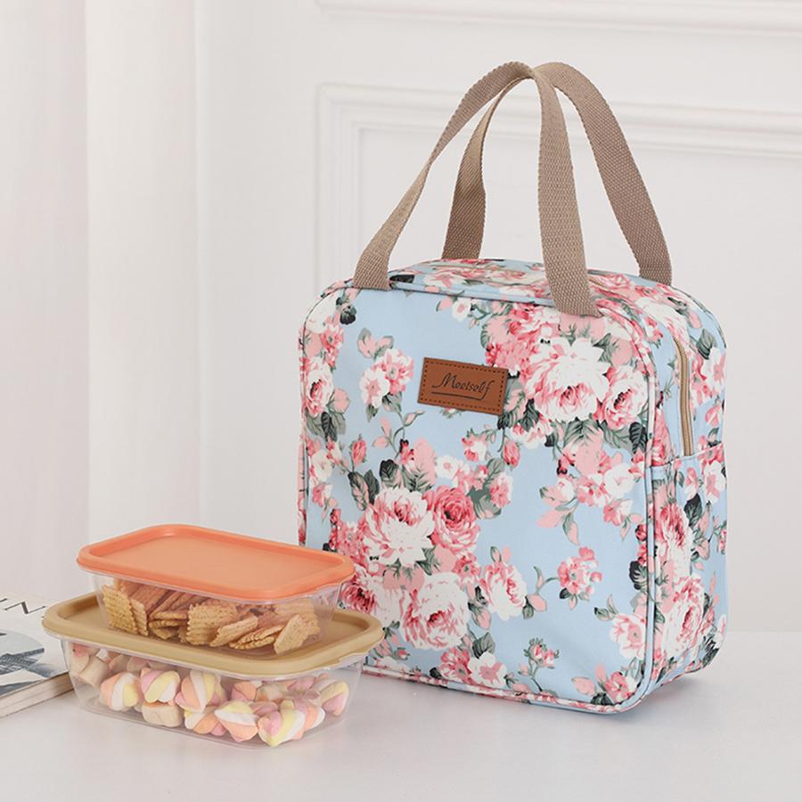 Модная большая вместимость алюминиевая фольга утолщенная ручная сумка для ланча ежедневная переноска сохранение тепла фиксация свежести ланч-бокс сумка для ланча