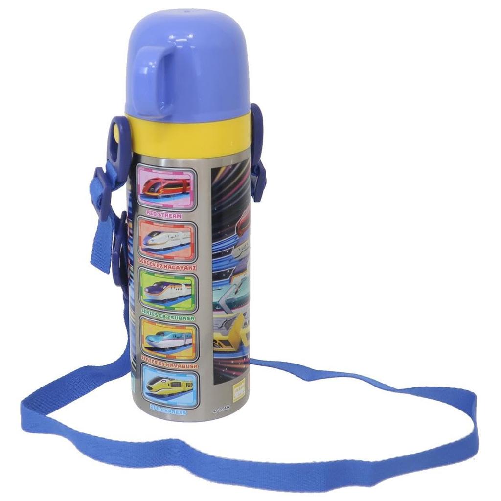 Skater Бутылка для воды из нержавеющей стали, двухсторонняя, для прямого питья, 470 мл, чашка для питья, 430 мл, легкая, Plarail 25, для мальчиков, термоизолированная, спортивная