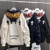 Унисекс Худи с принтом букв и крестом Streetwear - Свободная куртка Осенняя Повседневная Верхняя одежда