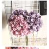 Retro Silk Autumn Fake Peony Artificial Rose Flowers Bride Bouquet Hydrangea