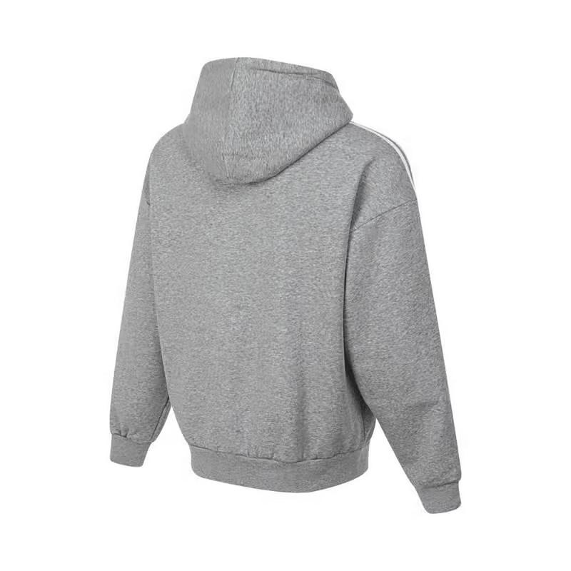 Adidas Оригинальная простая толстовка с капюшоном в полоску с длинным рукавом, мужская толстовка серого цвета JP1076