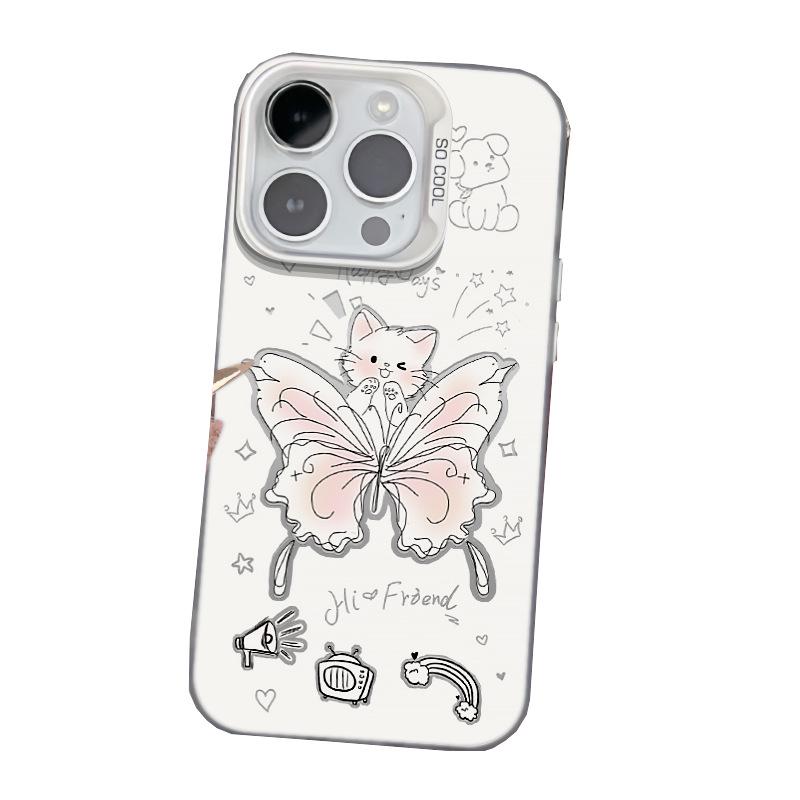 Мягкий противоударный чехол Butterfly Kitten для Apple iPhone 11/12/13/14/15 Pro/Pro Max