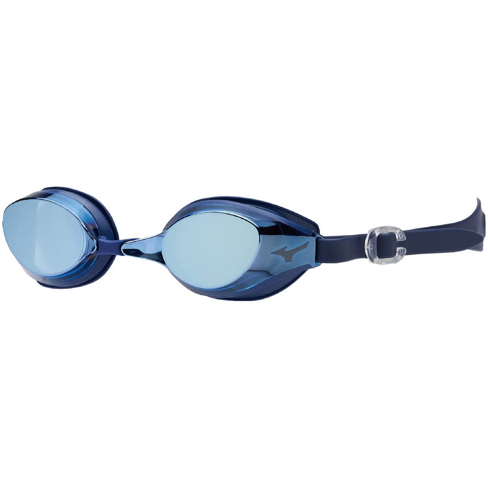 Mizuno Swimming Goggles for Competitive Swimming and with Integrated Made In Size Navy with Pastel Yellow Tv Fitness, Unisex, Cushion, Japan,