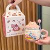 Birthday Gift, Cute Piggy Ceramic Mug with Lid Gift Box, Couple Girlfriend Drinking Cup As a Gift