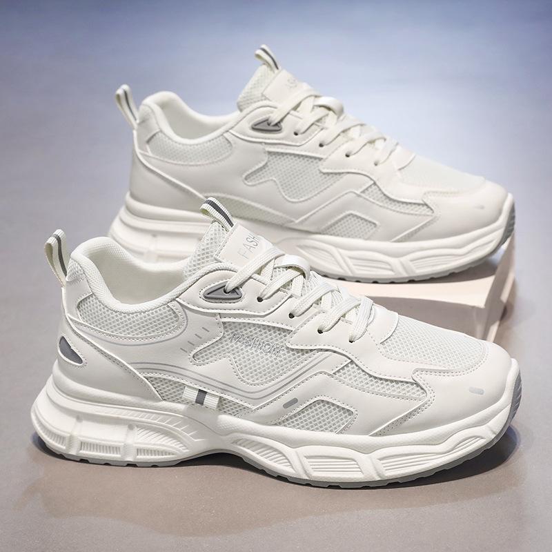 Men's Thick Soled Casual Sports Shoes Breathable Soft Sole and Mesh Four Season Outdoor Running Shoes Student Comfort Sneakers