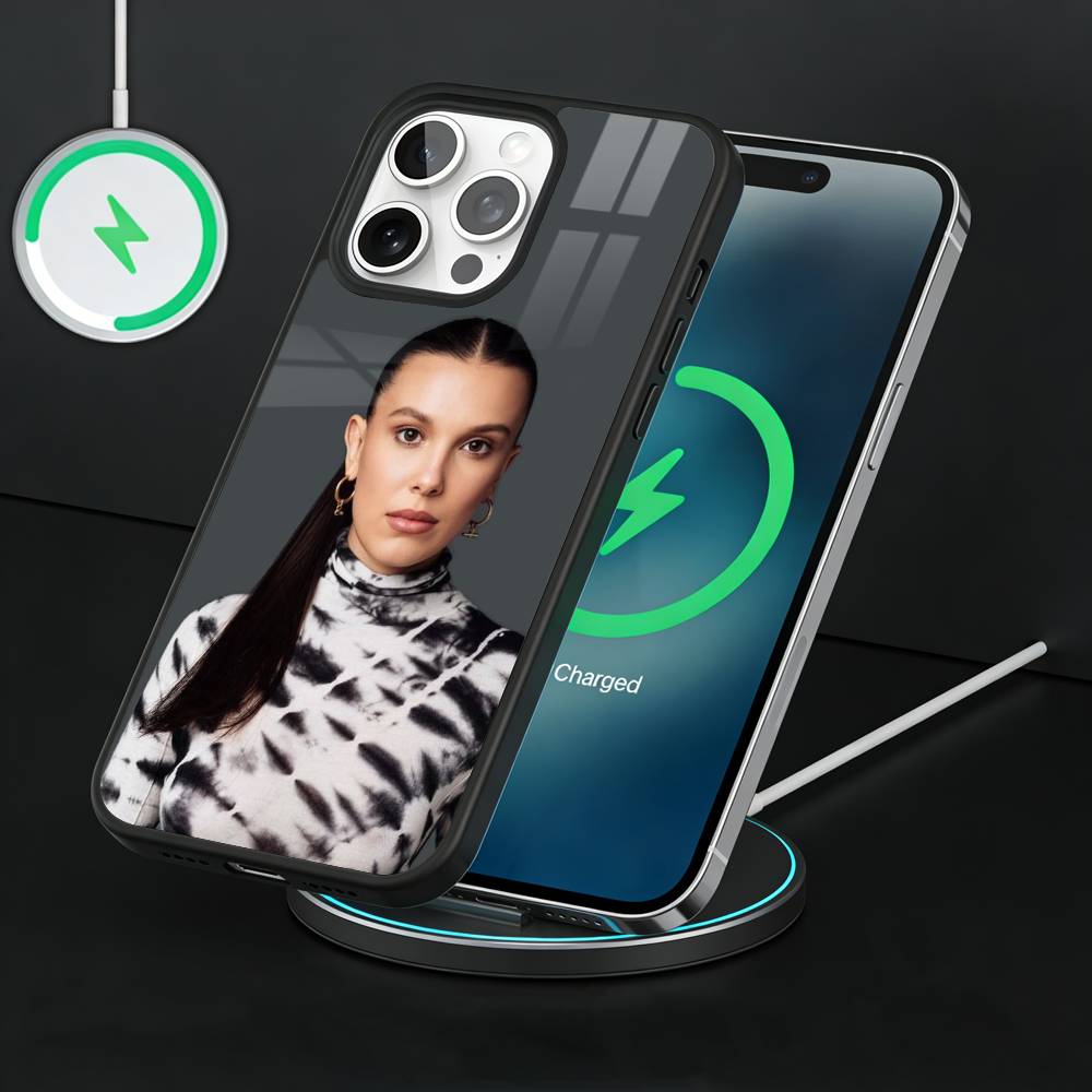 M-Millie Bobby Brown Phone Case For iPhone17,16,15,14,13 Plus,Pro Max Magnetic For Magsafe Wireless Charging