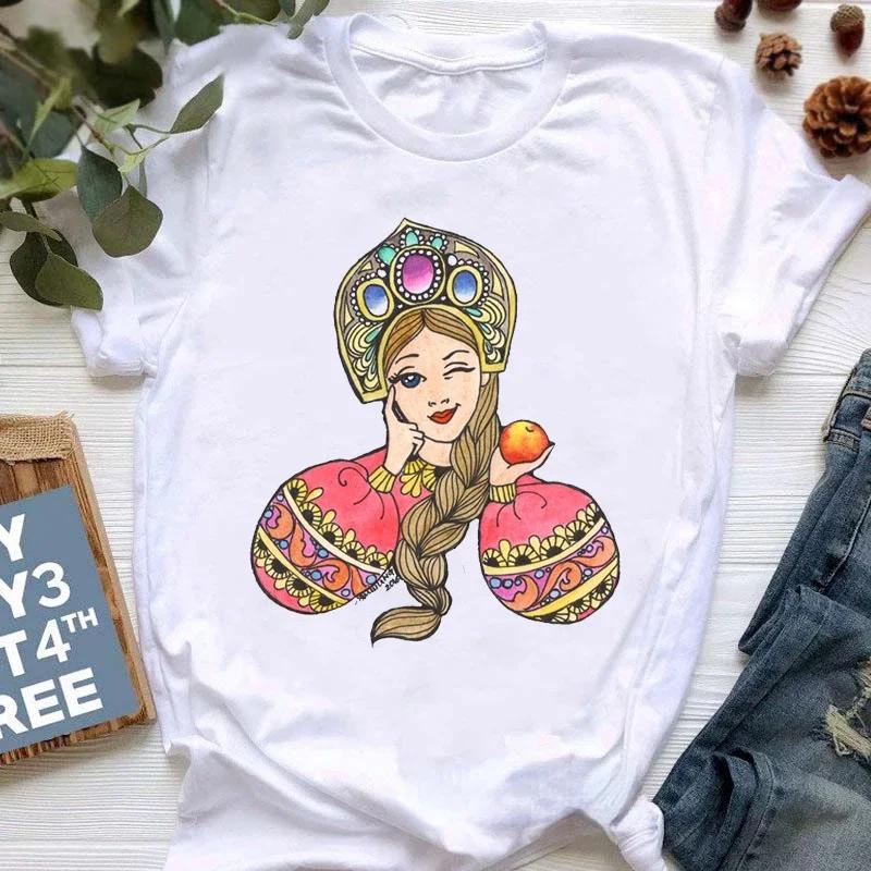 Matryoshka Doll T Shirt  2023 Funny Summer Fashion Tshirt  Russian Doll T-Shirt Women White Casual T Shirt Female Harajuku Shirt